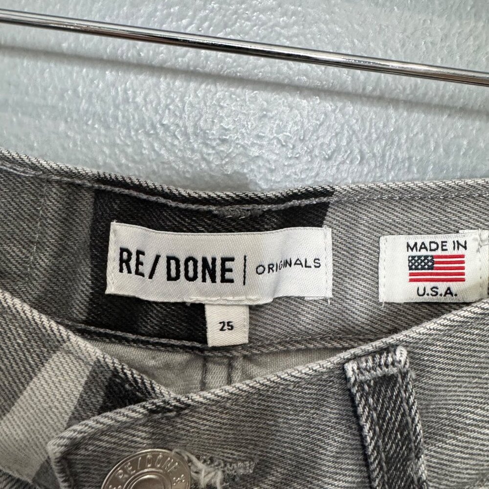 RE/DONE originals gray camo high rise ankle jeans size 25 - Picture 3 of 7